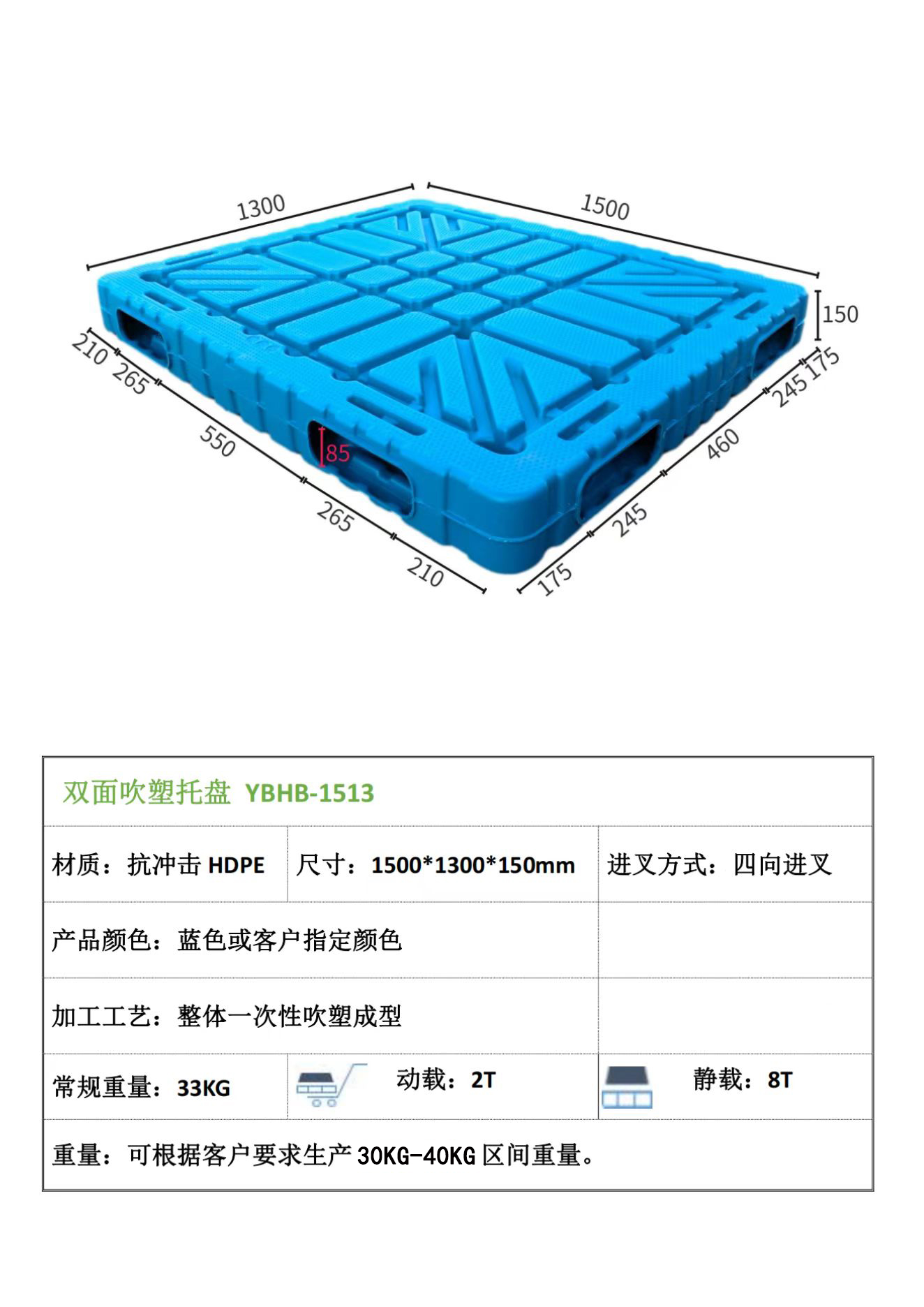 雙面吹塑托盤雙向進(jìn)叉托盤的應(yīng)用分析